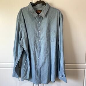 Johnny Bigg Grayson Light Blue Denim Shirt Mens 2XL USA 4XL AU NWT